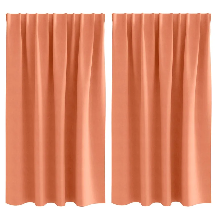 Rideaux occultants avec anneaux 2 pcs Couleur terre cuite - 2