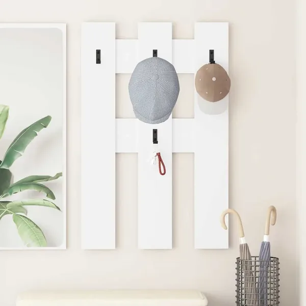 Porte-manteau mural Blanc 65 x 3 x 100 cm Bois d'ingénierie