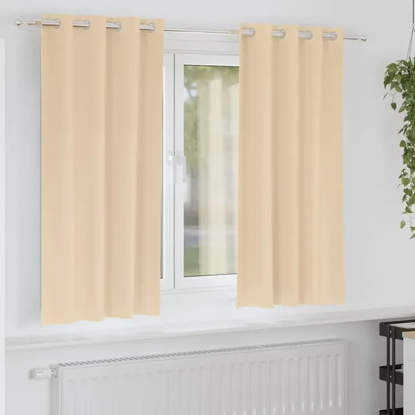 Rideaux occultants avec anneaux 2 pcs Crème 175 x 140 cm