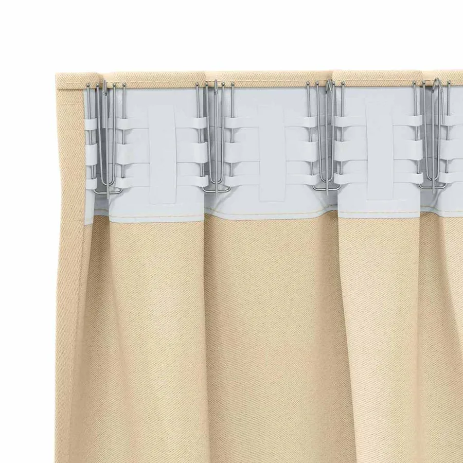 Rideaux occultants avec anneaux 2 pcs Crème 260 x 140 cm - 5