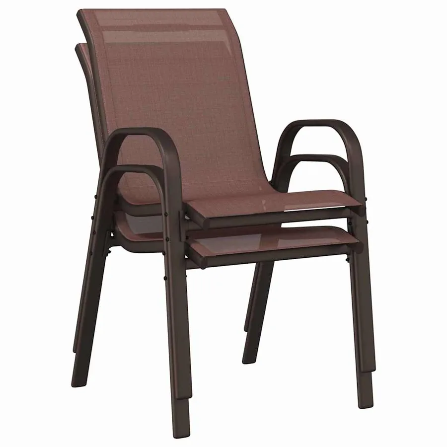 Ensemble bistro de jardin 3 pcs Marron Acier - 8