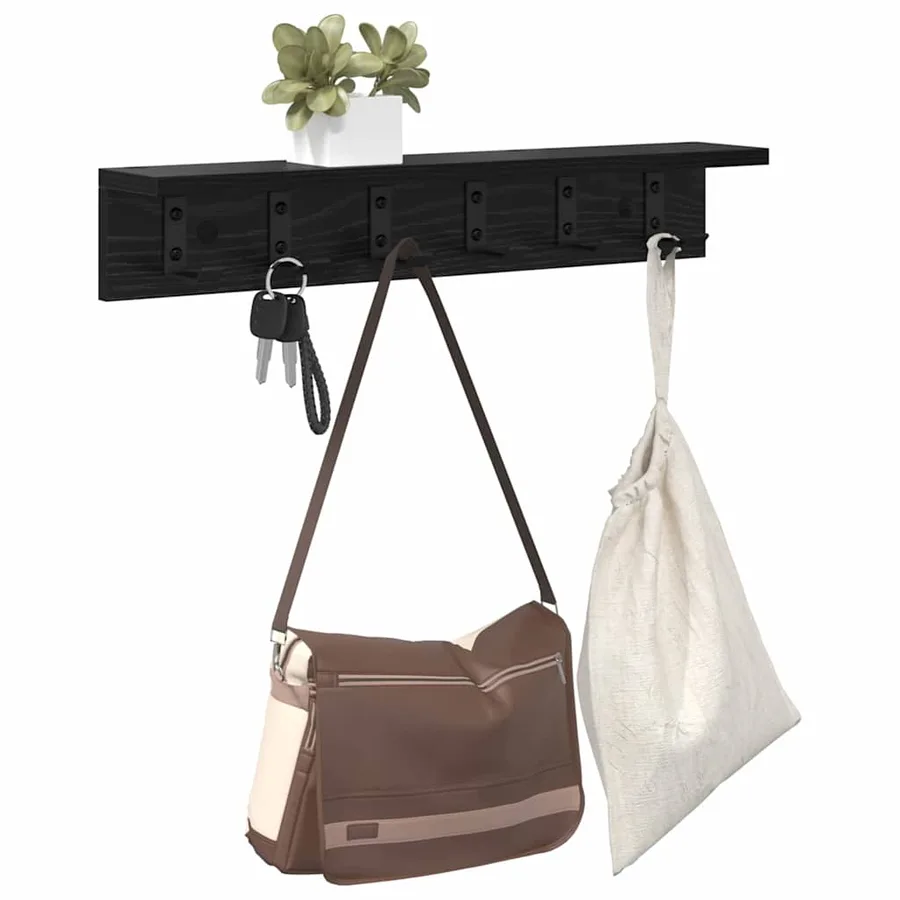 Porte-manteau mural Chêne noir 60 x 10,5 x 10,5 cm - 3