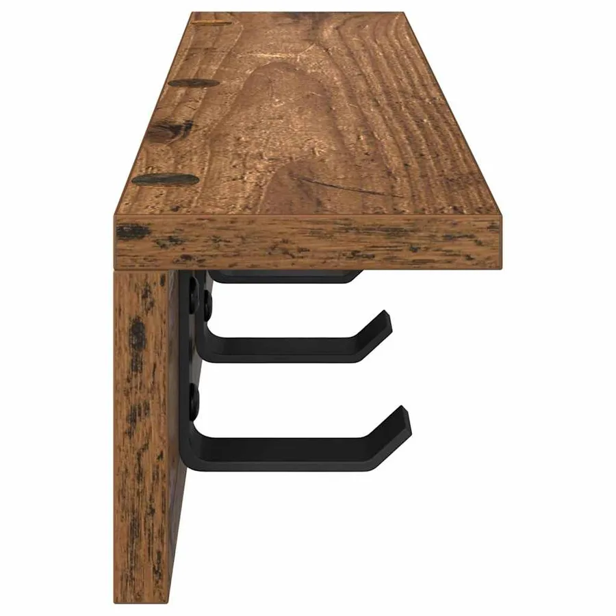 Porte-manteau mural Bois ancien 60 x 10,5 x 10,5 cm - 6