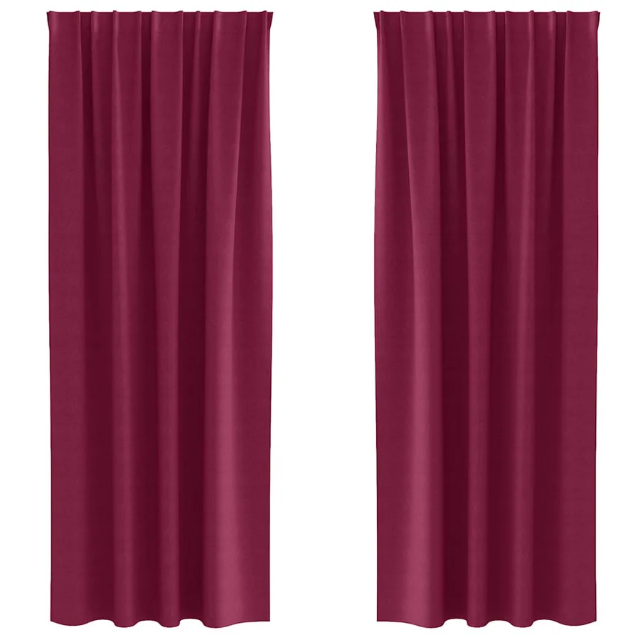 Rideaux occultants avec anneaux 2 pcs Bordeaux 245 x 140 cm - 2
