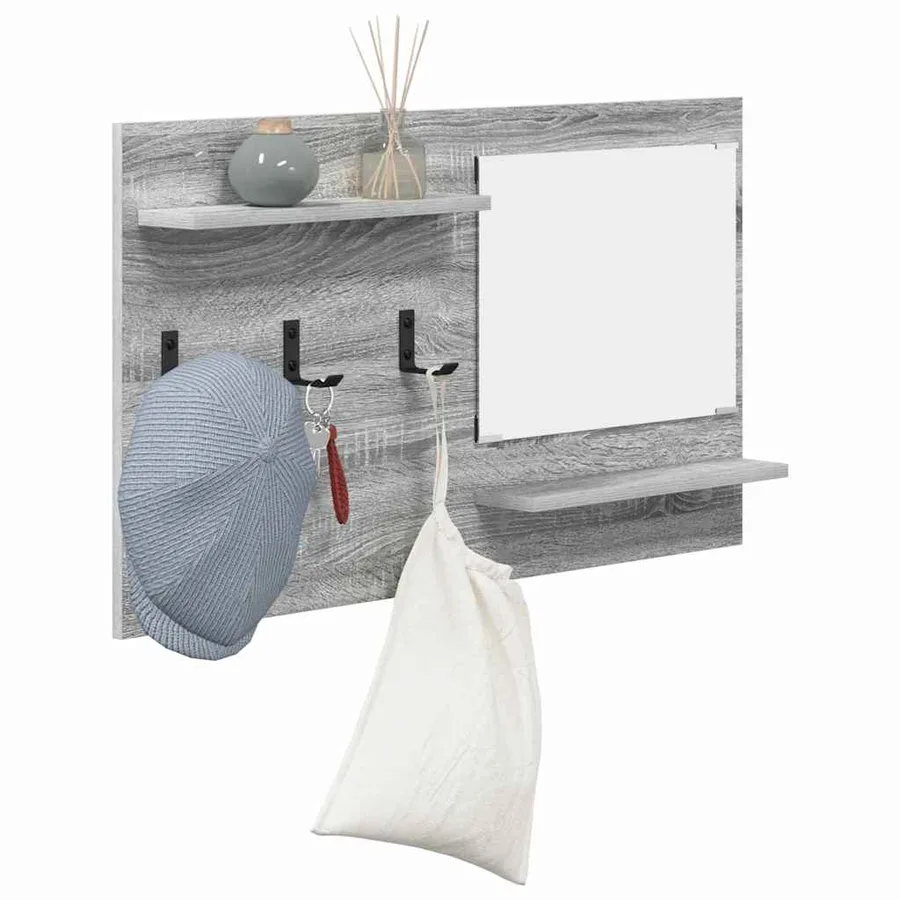 Porte-manteau mural avec étagère Gris Sonoma 90 x 10 x 50 cm - 3