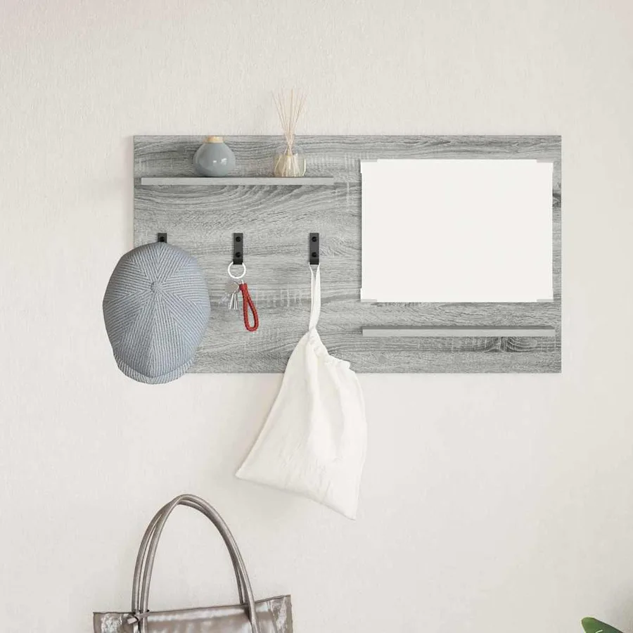 Porte-manteau mural avec étagère Gris Sonoma 90 x 10 x 50 cm - 4