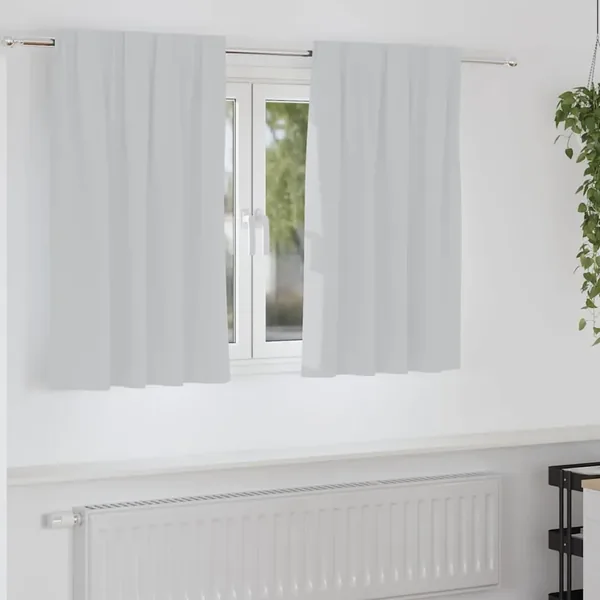 Rideaux occultants avec anneaux 2 pcs Gris pâle 140 x 140 cm