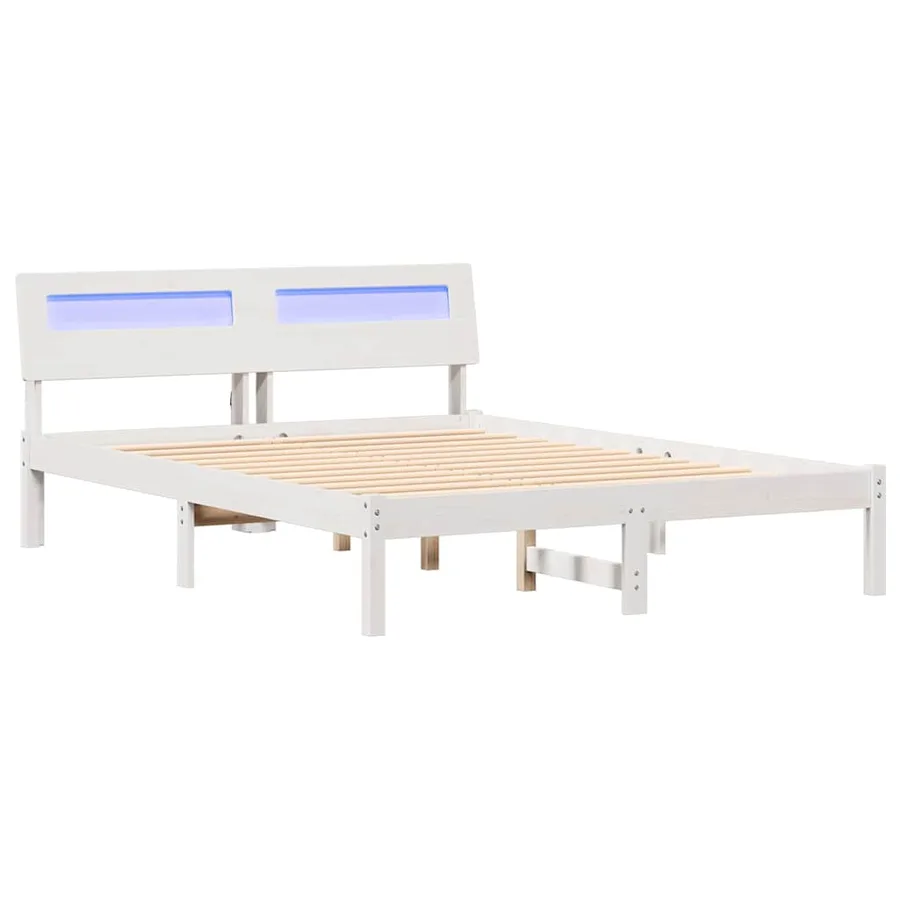 Cadre de lit avec tête de lit Blanc 120 x 190 cm Pin massif - 2