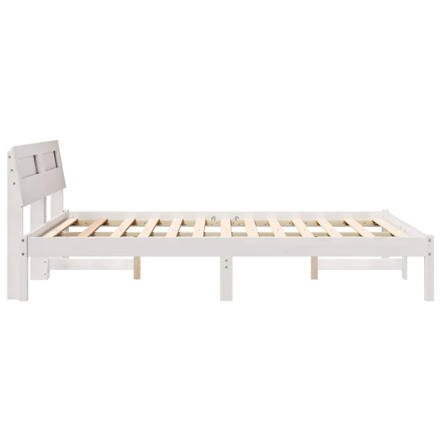 Cadre de lit avec tête de lit Blanc 120 x 190 cm Pin massif - 6