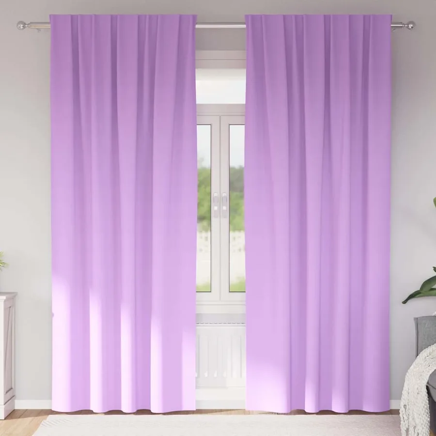 Rideaux occultants avec anneaux 2 pcs Violet 245 x 140 cm