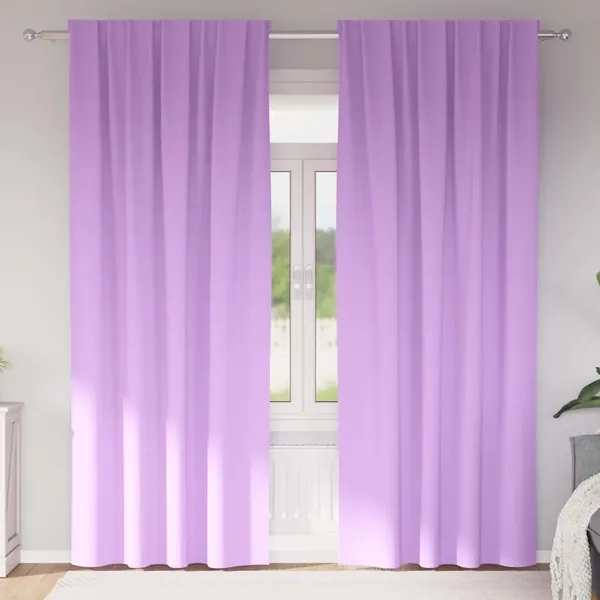 Rideaux occultants avec anneaux 2 pcs Violet 245 x 140 cm