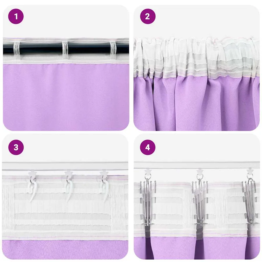 Rideaux occultants avec anneaux 2 pcs Violet 245 x 140 cm - 7