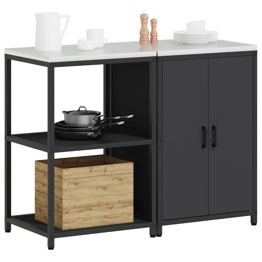 Ensemble de rangement cuisine HATTEM 2 pcs Noir - 3