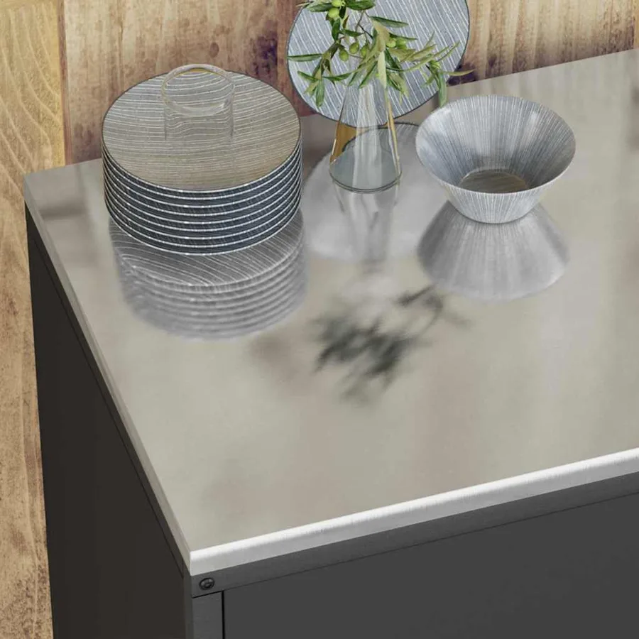 Ensemble de rangement cuisine HATTEM 2 pcs Noir - 5