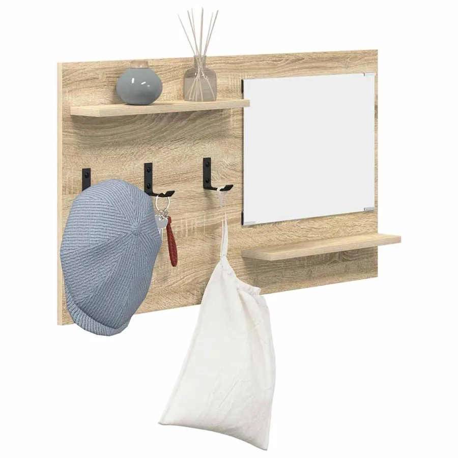 Porte-manteau mural avec étagère Chêne Sonoma 90 x 10 x 50 cm - 3
