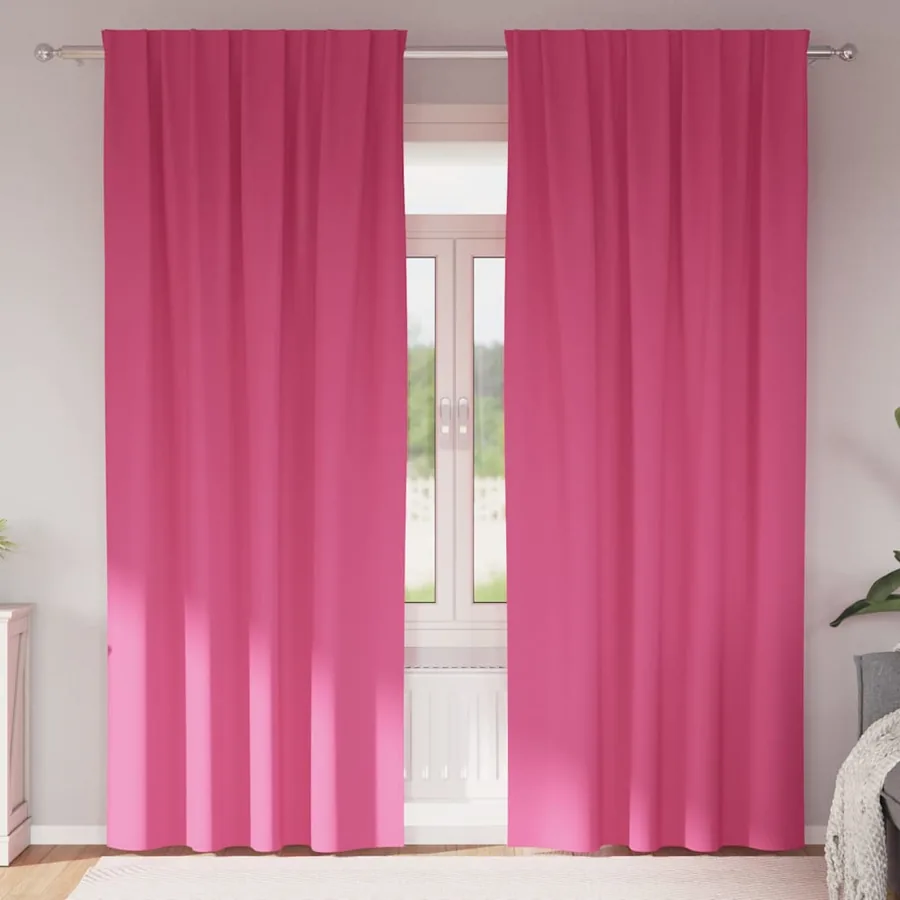 Rideaux occultants avec anneaux 2 pcs Rose vif 245 x 140 cm