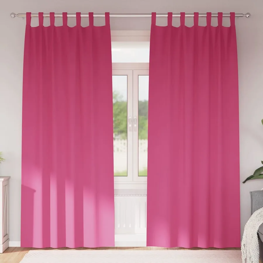 Rideaux occultants avec anneaux 2 pcs Rose vif 260 x 140 cm