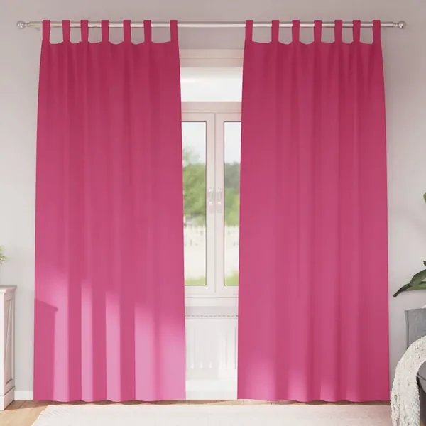 Rideaux occultants avec anneaux 2 pcs Rose vif 260 x 140 cm