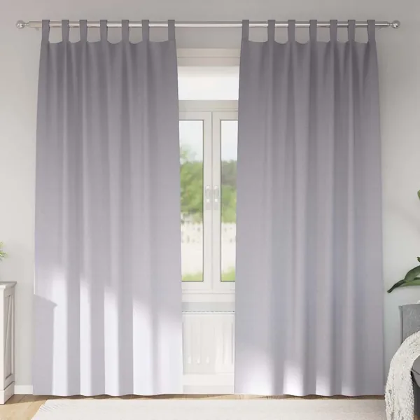 Rideaux occultants avec anneaux 2 pcs Gris métal 260 x 140 cm