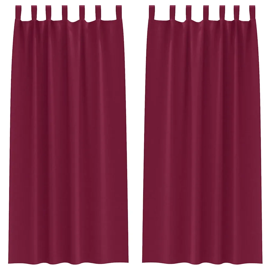 Rideaux occultants avec anneaux 2 pcs Bordeaux 260 x 140 cm - 2