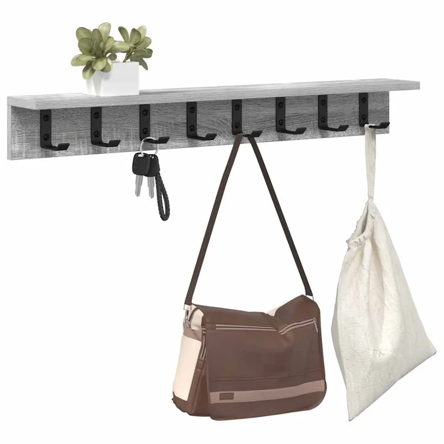 Porte-manteau mural Gris Sonoma 80 x 10,5 x 10,5 cm - 3
