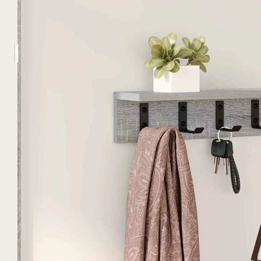 Porte-manteau mural Gris Sonoma 80 x 10,5 x 10,5 cm - 4