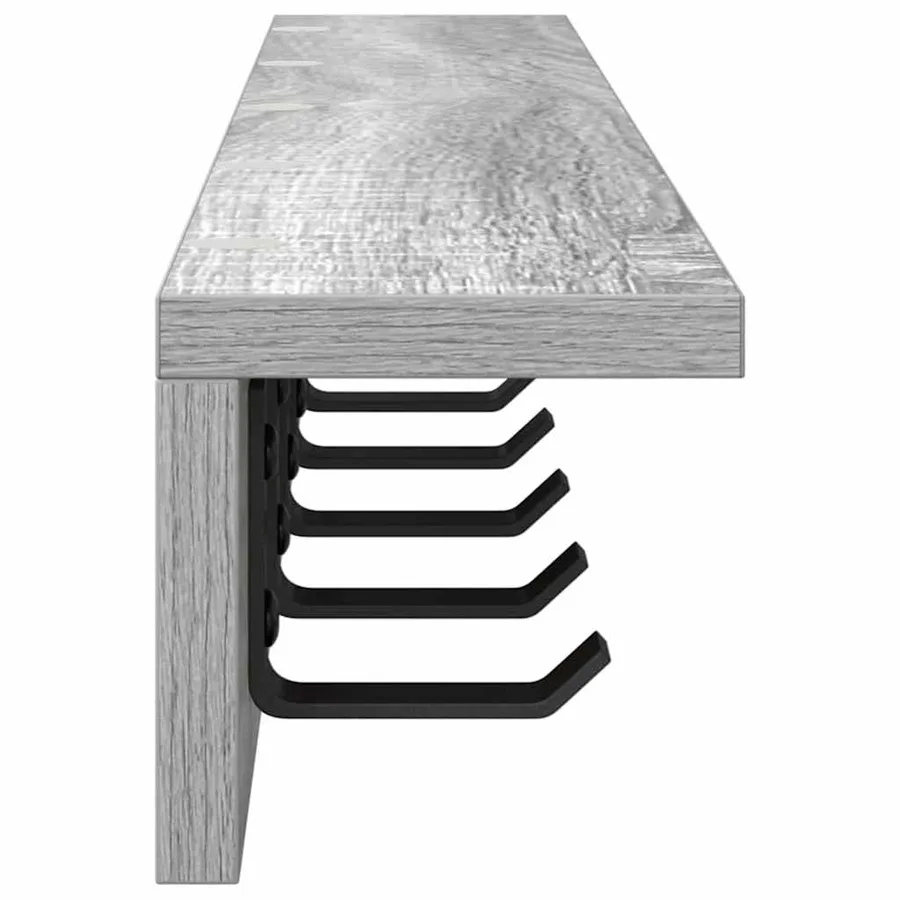 Porte-manteau mural Gris Sonoma 80 x 10,5 x 10,5 cm - 6