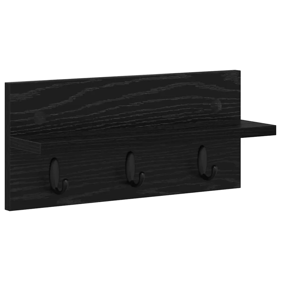 Porte-manteau mural Montage mural Chêne noir 40 x 10,5 x 18 cm - 2