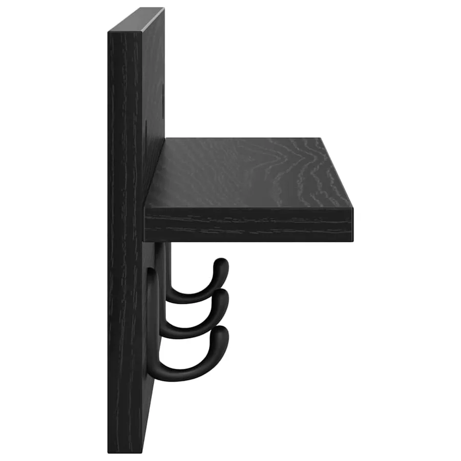 Porte-manteau mural Montage mural Chêne noir 40 x 10,5 x 18 cm - 6