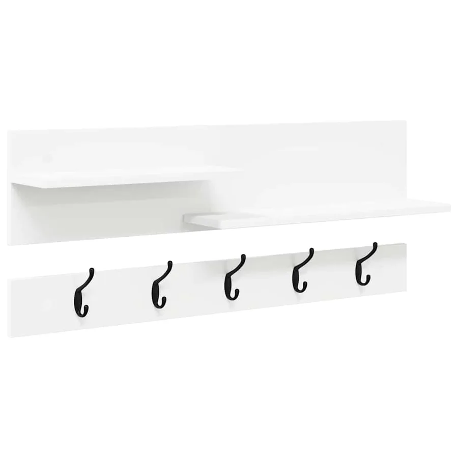 Porte-manteau mural Blanc 90 x 15 x 36 cm Bois d'ingénierie - 2