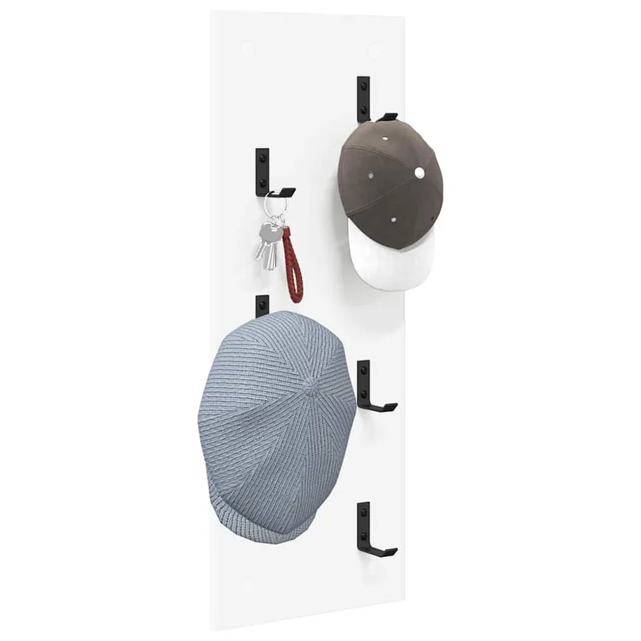 Porte-manteau mural Blanc 30 x 1,5 x 80 cm Bois d'ingénierie - 3