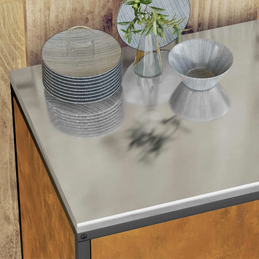 Rangement de cuisine HATTEM Rouillé 90 x 50 x 92 cm Acier - 5