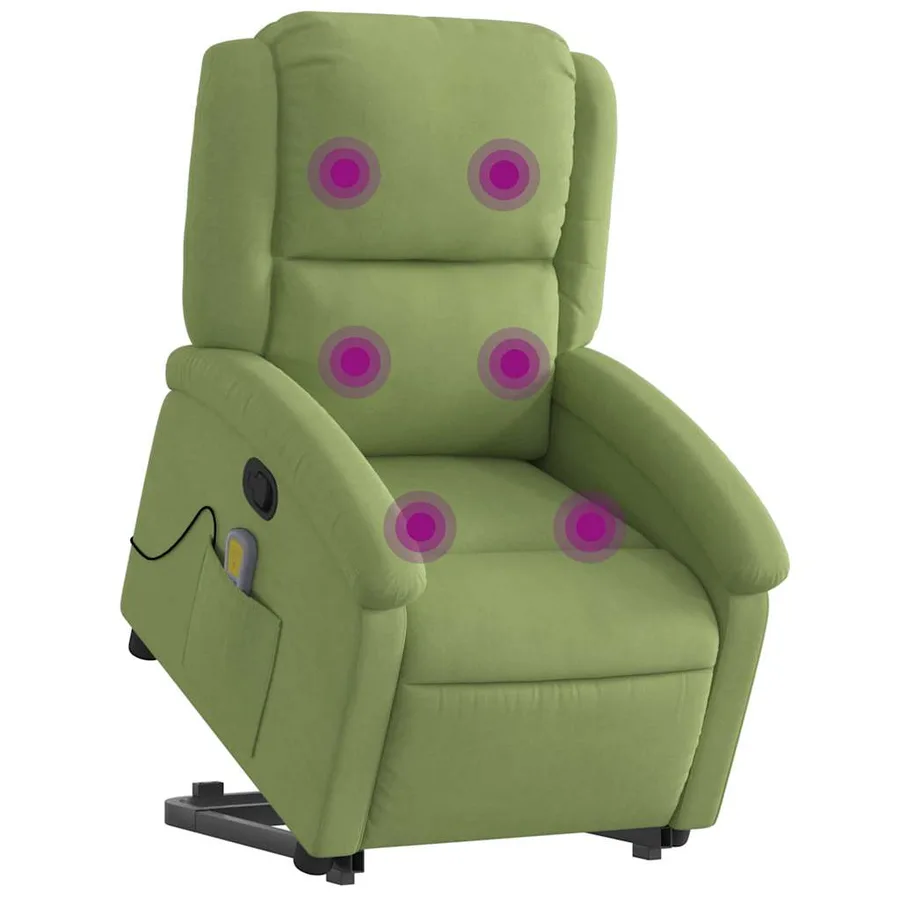 Fauteuil de massage inclinable Vert clair Velours - 3