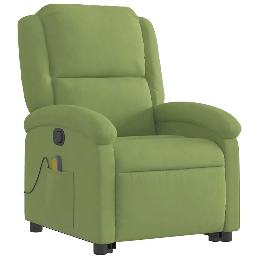 Fauteuil de massage inclinable Vert clair Velours - 5