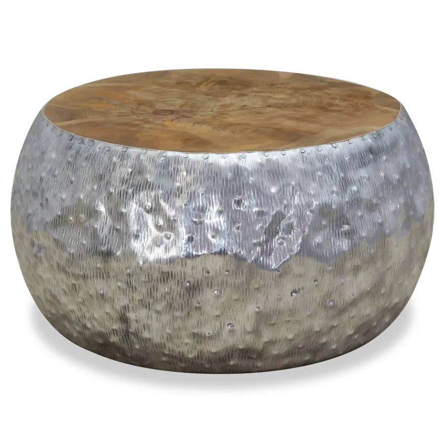 Table basse Aluminium Teck 60x60x30 cm - 5