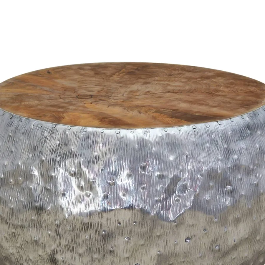 Table basse Aluminium Teck 60x60x30 cm - 6