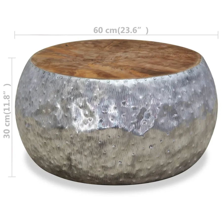Table basse Aluminium Teck 60x60x30 cm - 7