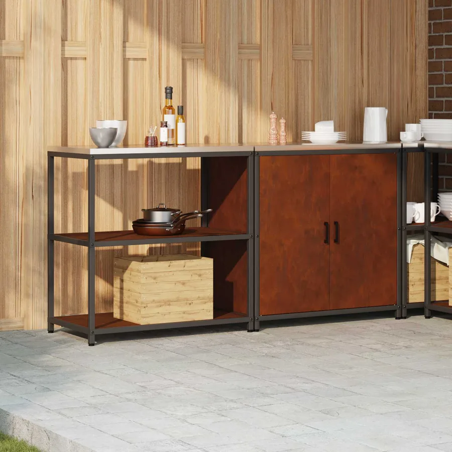 Ensemble de rangement cuisine HATTEM 2 pcs Rouillé Acier - 4