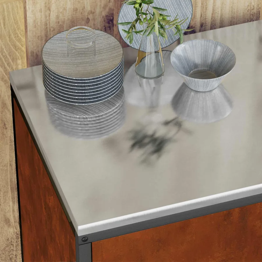 Ensemble de rangement cuisine HATTEM 2 pcs Rouillé Acier - 5