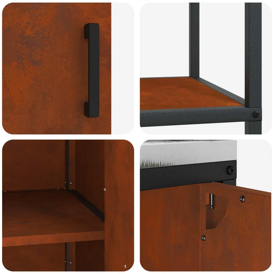 Ensemble de rangement cuisine HATTEM 3 pcs Rouillé Acier - 15