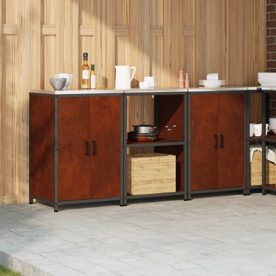 Ensemble de rangement cuisine HATTEM 3 pcs Rouillé Acier - 4