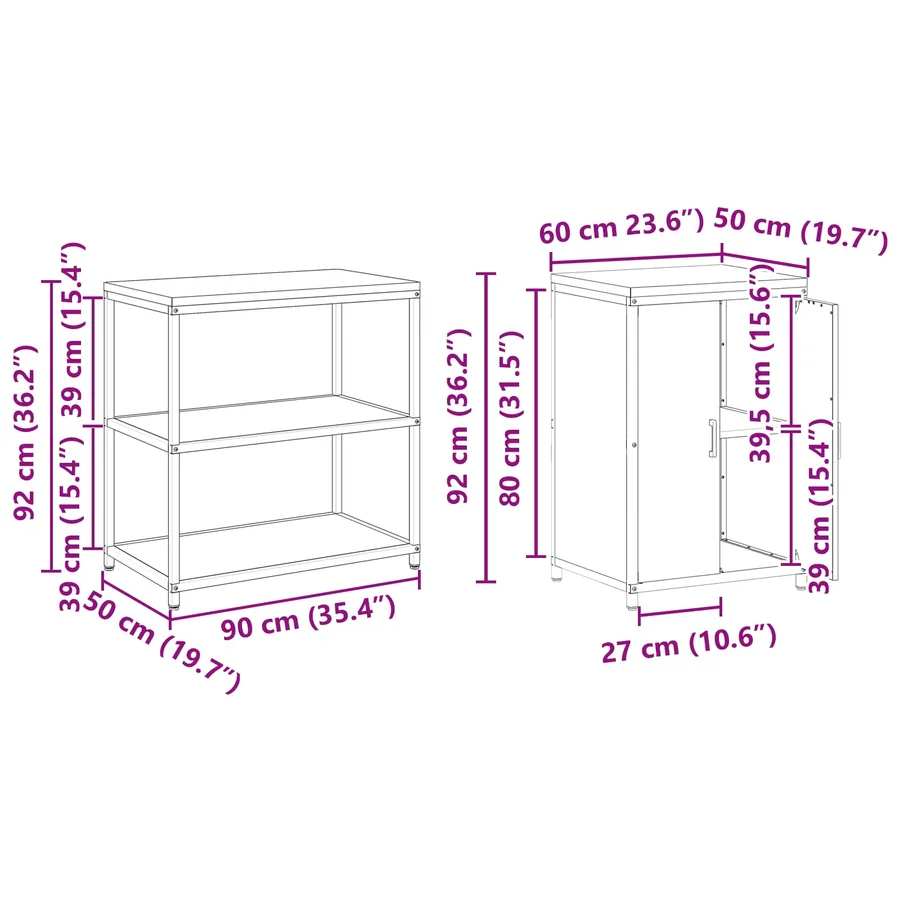 Ensemble de rangement cuisine HATTEM 3 pcs Rouillé Acier - 17
