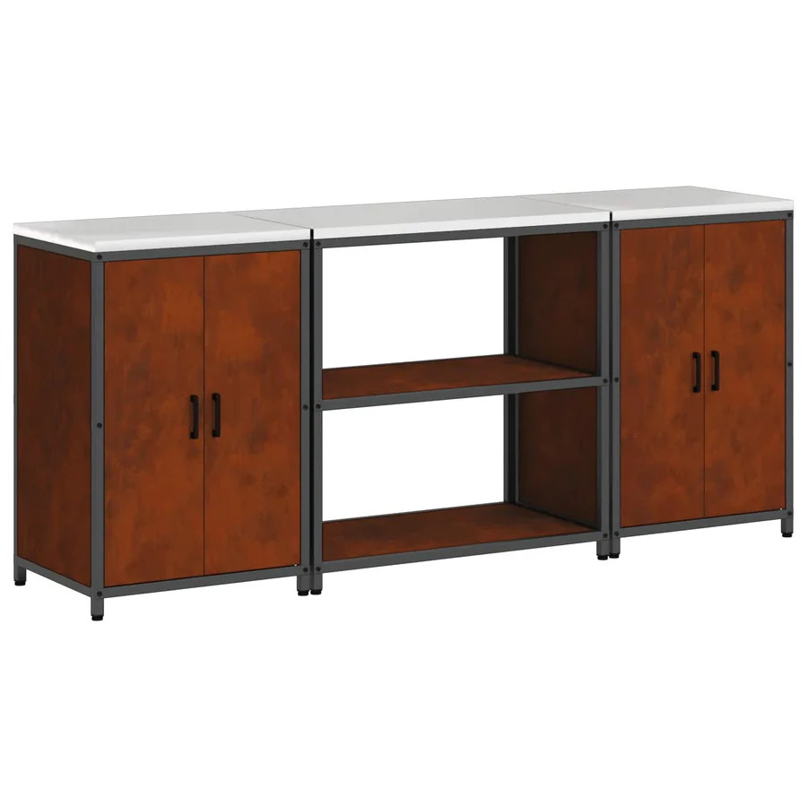 Ensemble de rangement cuisine HATTEM 3 pcs Rouillé Acier - 2