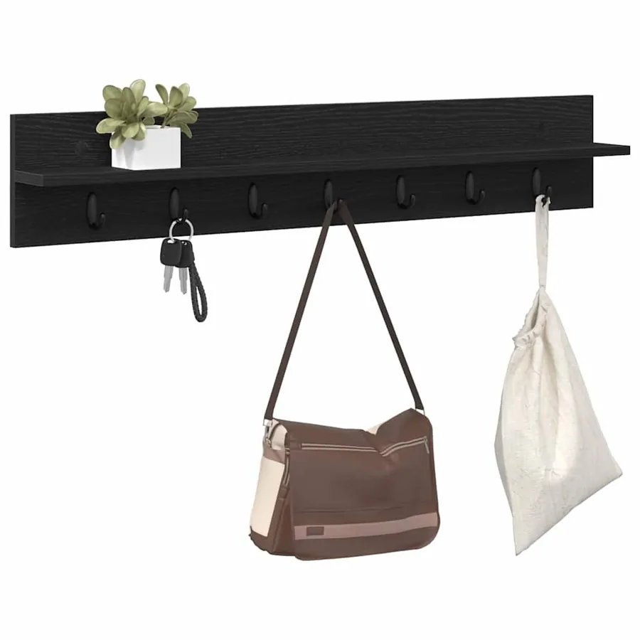 Porte-manteau mural Montage mural Chêne noir 100 x 10,5 x 18 cm - 3