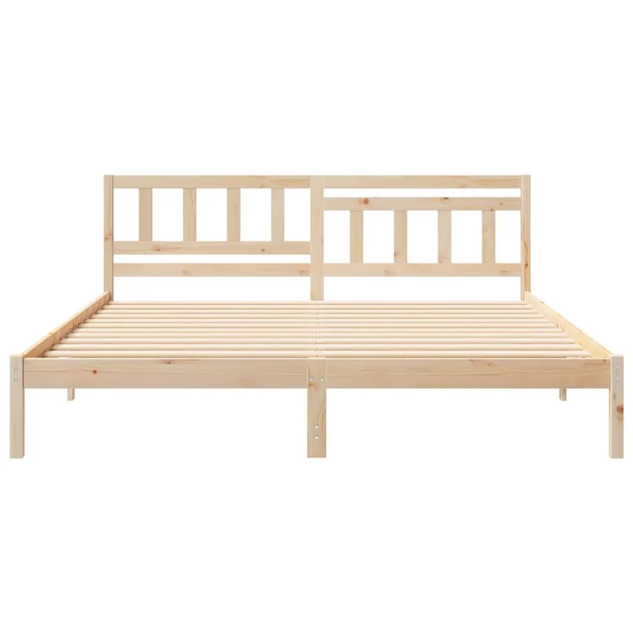 Cadre de lit avec tête de lit Marron 200 x 200 cm Pin massif - 4