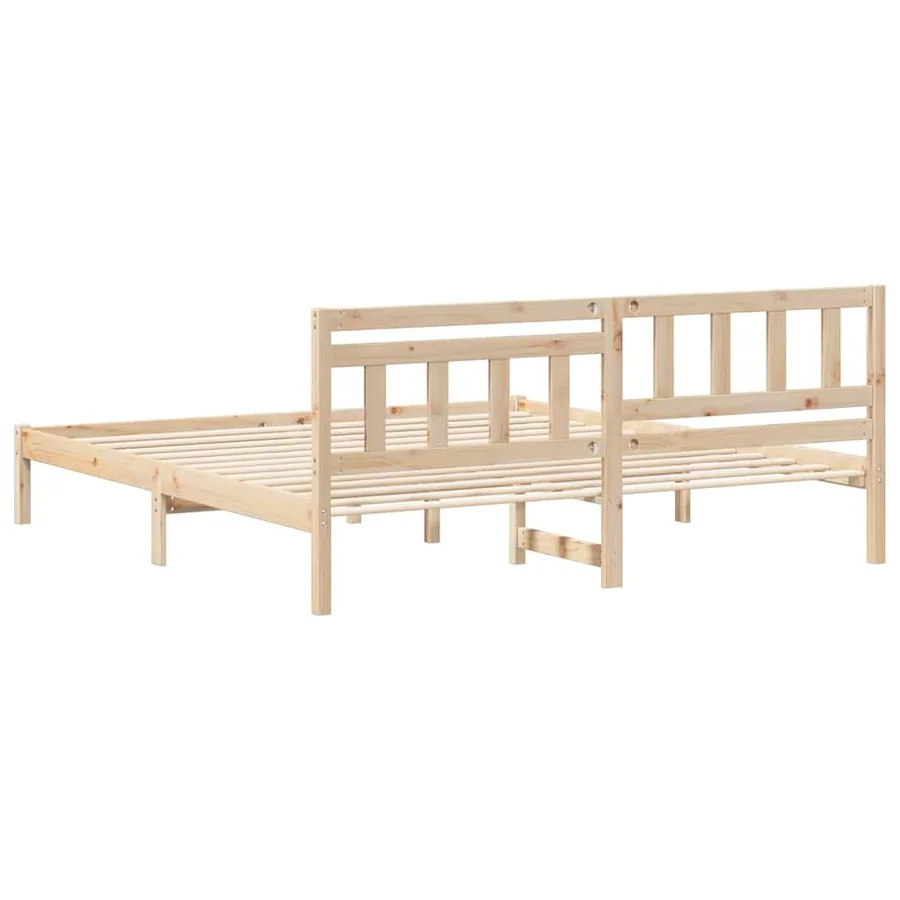 Cadre de lit avec tête de lit Marron 200 x 200 cm Pin massif - 6