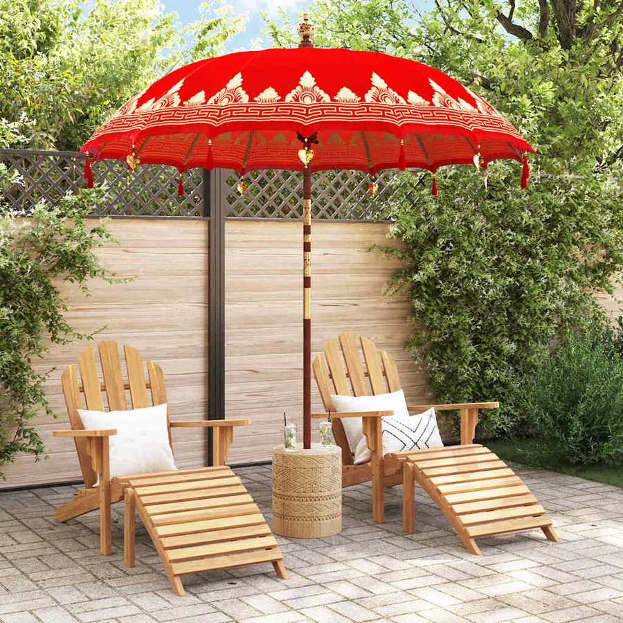 Parasol balinais Rouge 215 x 215 x 260 cm - 3