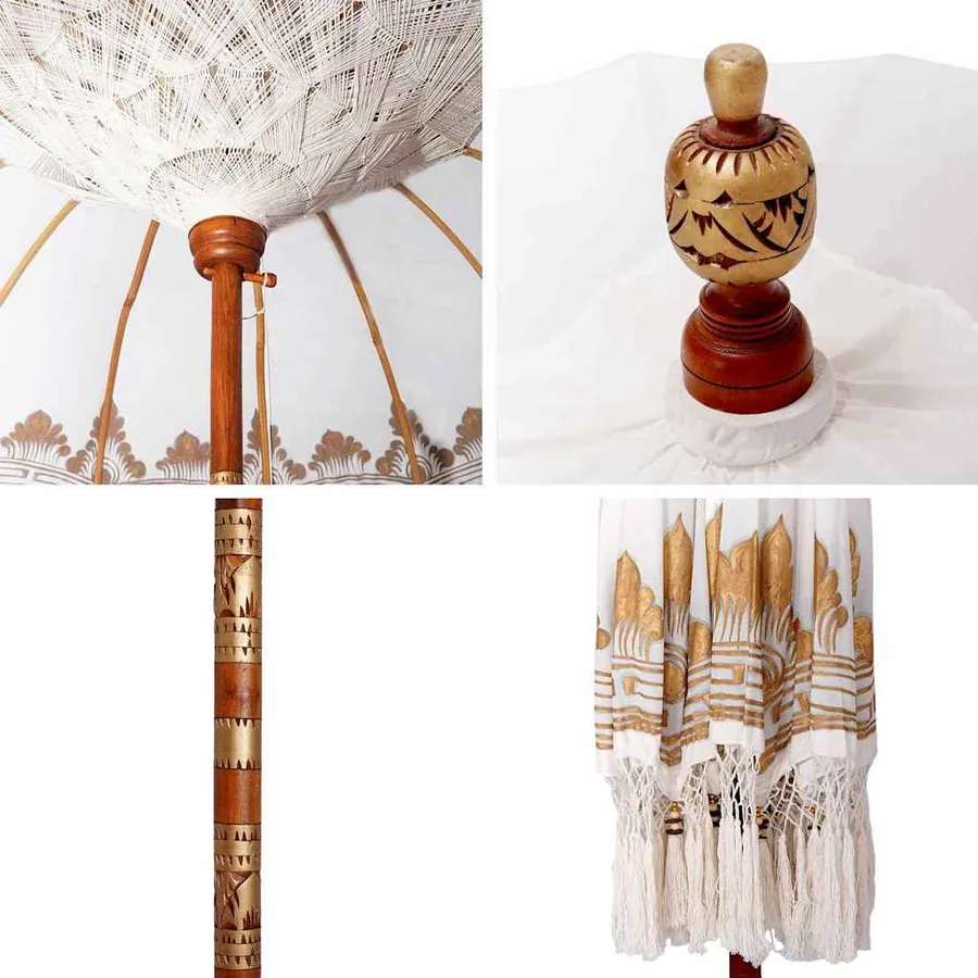 Parasol balinais Crème 190 x 190 x 260 cm - 7