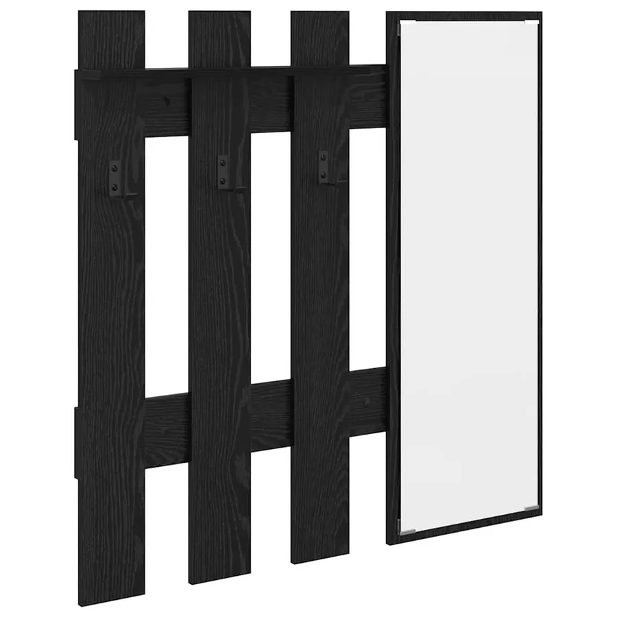 Porte-manteau mural Montage mural Chêne noir 100 x 10 x 100 cm - 2