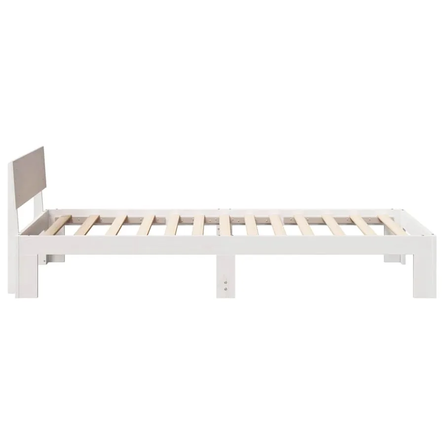 Cadre de lit avec tête de lit Blanc 100 x 200 cm Pin massif - 6